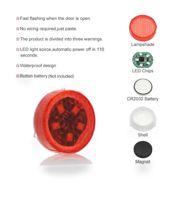 Universal LED Car Opening Door Safety Lights — Vehicle Safety Signals, Auto Home Solutions