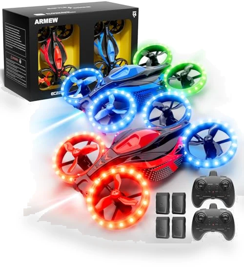 3in1 Battle Drone with LED Lights — Remote Control Aircraft, ARMEW