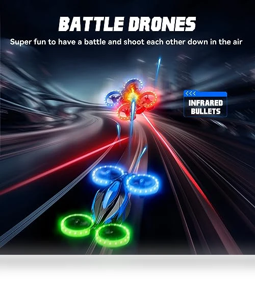 3in1 Battle Drone with LED Lights — Remote Control Aircraft, ARMEW
