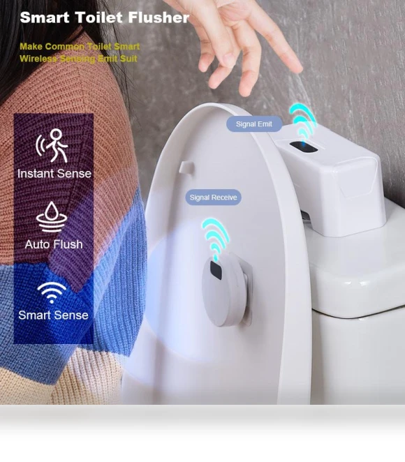 Automatic Toilet Flush Button — Bathroom Essentials, ZCXU