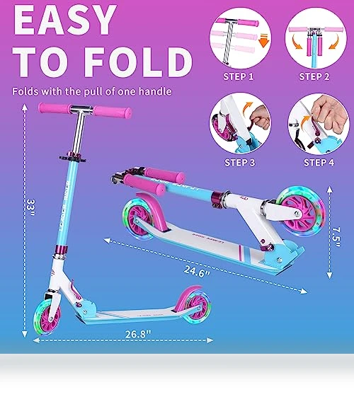 Collapsible Portable Kids Push Scooter — Push Scooters, LEADER RIDER