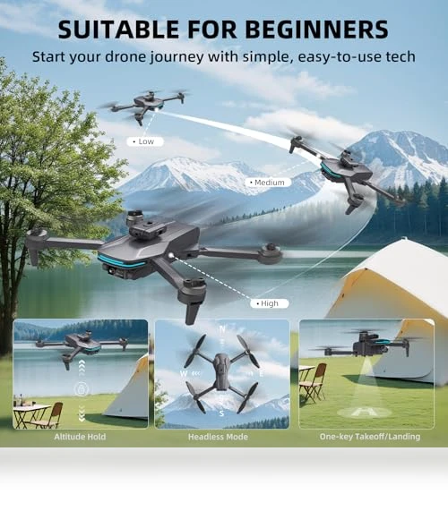 Foldable 4K Drone with Dual Electrically Adjustable Cameras — Drones, SUMEAUT