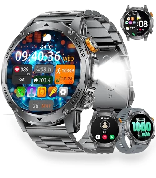 Military Smart Watch with Flashlight — Smartwatches, LIGE