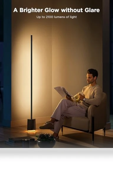 RGBICWW LED Floor Lamp with Bluetooth Speaker and White Noise — Standing Lights, Govee
