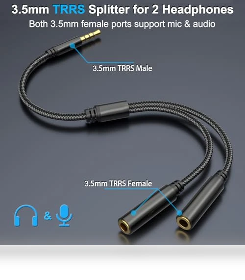 TRRS Splitter for 2 Headphones — Adapters, IIISOGNO