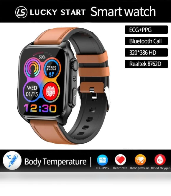 Bluetooth Smart Watch with Sleep Monitoring & ECG+PPG — Smartwatches, Lucky Start