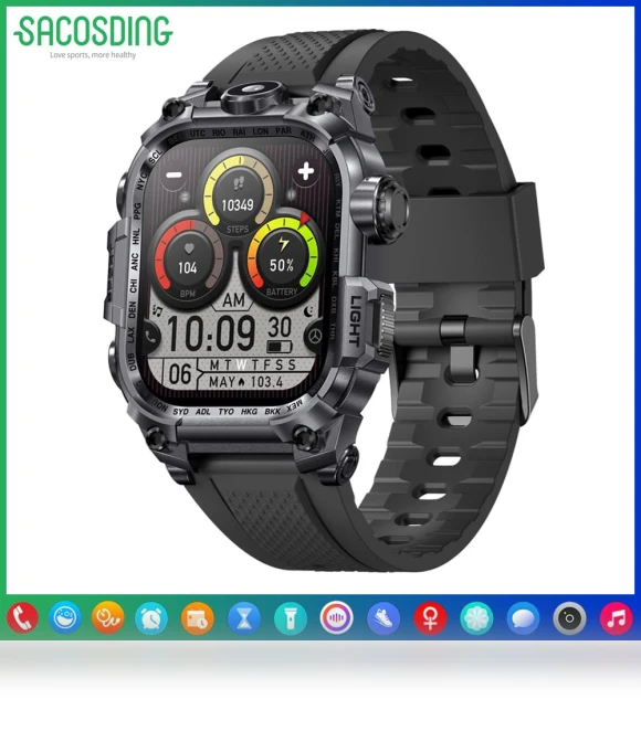 Military Smartwatch with Fitness Tracker — Smartwatches, SACOSDING