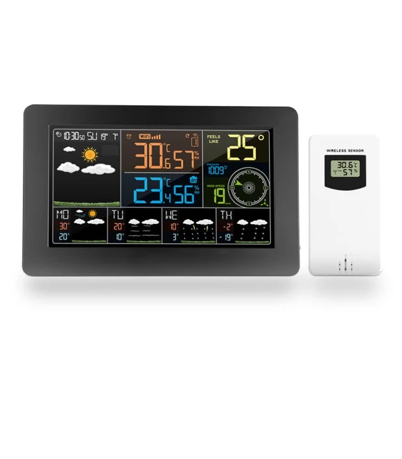 Multifunctional Color Weather Station with Wi-Fi — Home Climate Control, Factory Discount Outlet