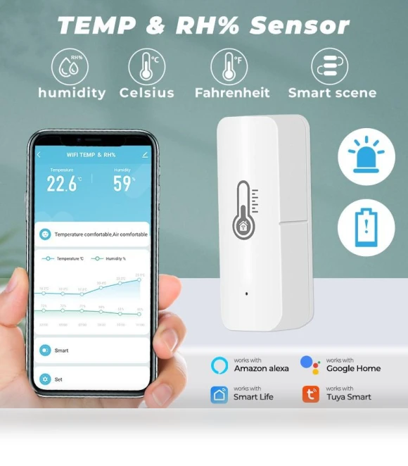 Smart Humidity and Temperature Sensor — Home Climate Control, Refreshing Home