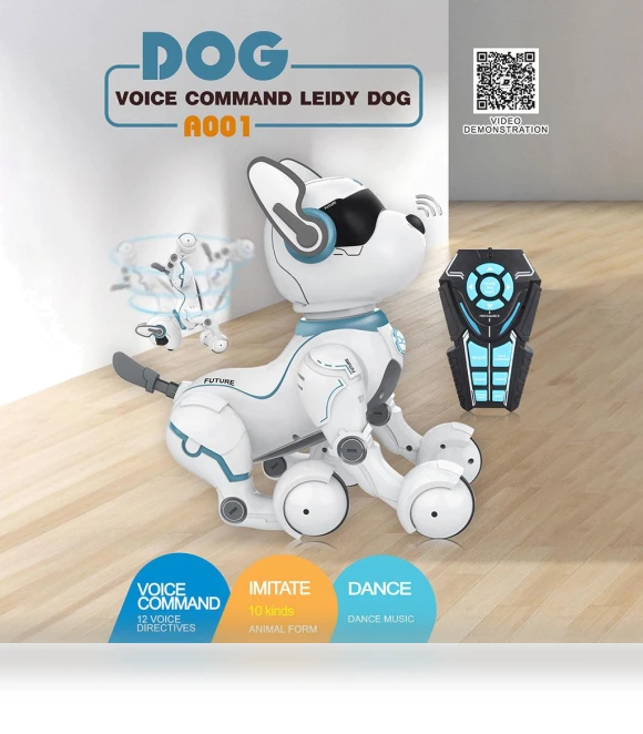 Voice Controlled Lady Dog Animal Robot Toy — Interactive Animal Companions, tree