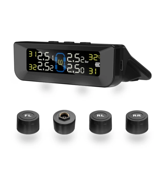Wireless Solar Tire Pressure Monitoring System with LCD Display — TPMS Sensor Replacements, TOMTOP JMS