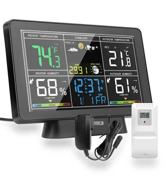 Smart Weather Station with Color Screen — Weather Monitoring Clocks, TOMTOP JMS