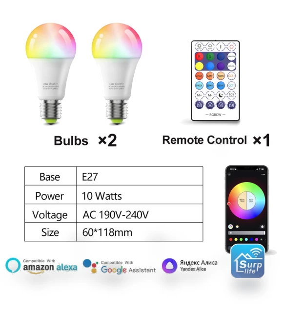 Wi-Fi Smart LED Bulb — LED, Rainbow Rain