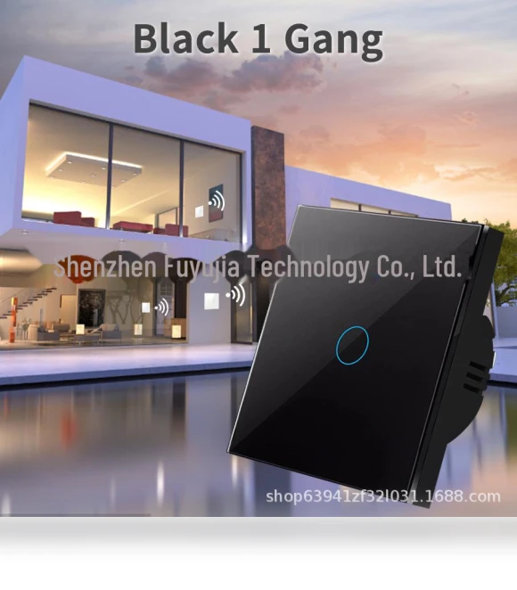 Smart RF433 European WiFi/Bluetooth Switch for Glass — Ceiling Fan Wall Controls, VantaGoods