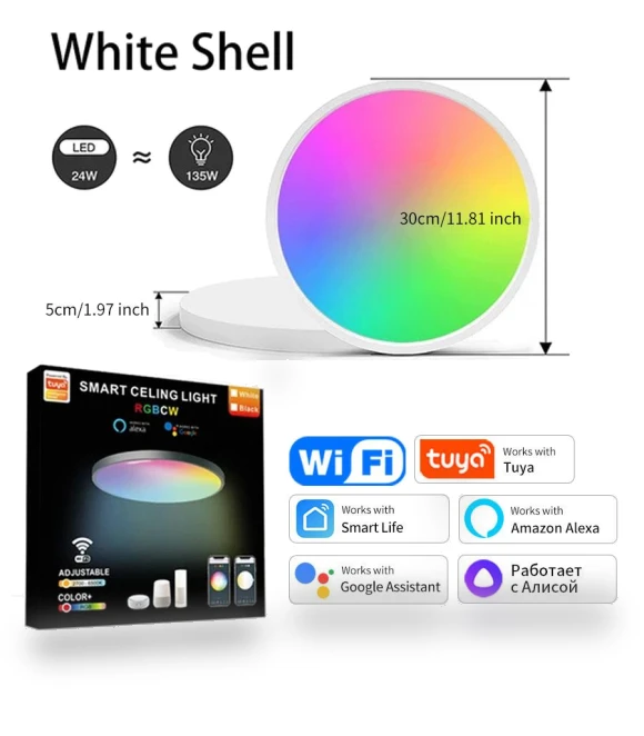 Smart WiFi Ceiling Light — Overhead Lighting, Modern Home Furnishing