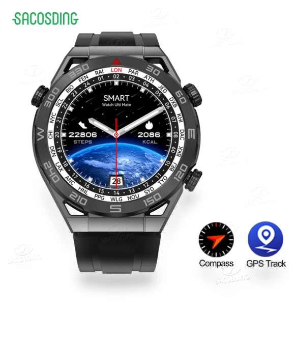 Smartwatch with ECG+PPG, Bluetooth Calls, GPS Tracker — Smartwatches, Tiktop2