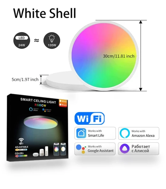 WiFi Ceiling Light — Overhead Lighting, Modern Home Furnishing