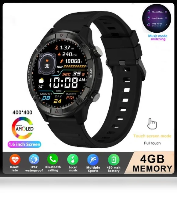 Men's Smart Watch with Always-On Display — Smartwatches, Lucky Start