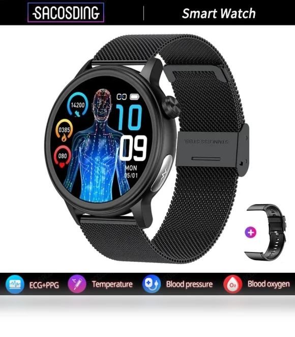 Smart Watch with ECG + PPG Bluetooth Calling — Smartwatches, SACOSDING