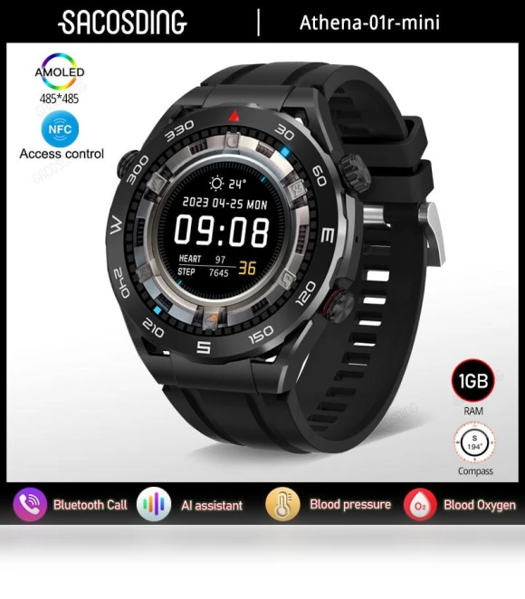 Smart Watch with Music, Bluetooth Calls, and NFC — Smartwatches, SACOSDING