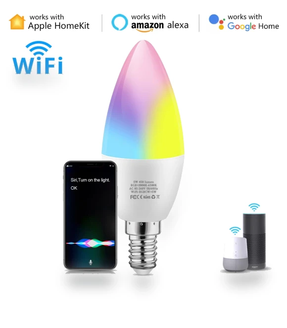 Smart Wi-Fi RGB LED Candle Bulb — LED, Refreshing Home