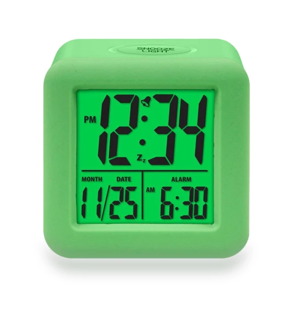 Soft-Cube Alarm Clock with LCD Display and Smart Lighting — Alarms & Clocks, Equity By La Crosse