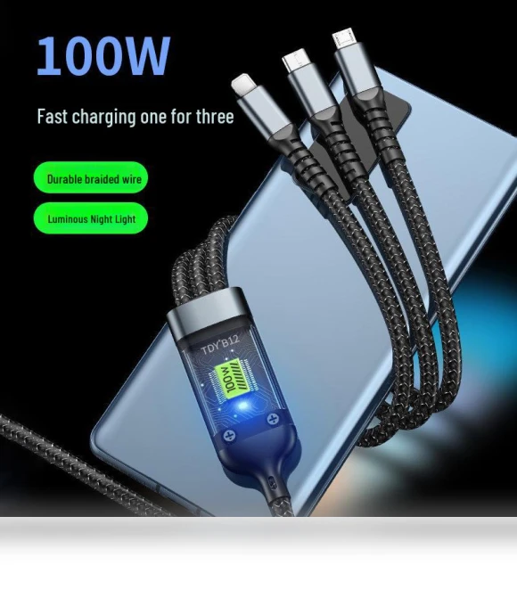 Transparent 3-in-1 Smart Flash Charging Cable — Chargers, ElectroCN