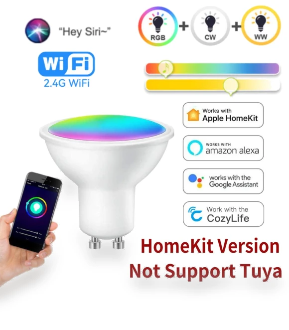 Smart Bulb GU10 Dimmable Lamp RGBCW LED Light — LED, Super Dream Home