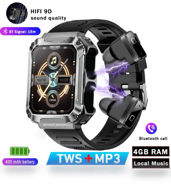 Smart Watch 3-in-1 with Wireless Headset — Smartwatches, Tiktop2