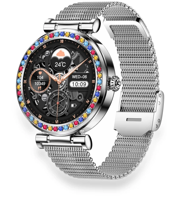 1.27-inch Steel Strap Women's Waterproof Smart Watch with Diamond Decoration — Wearable Accessories, Tiktkkkk