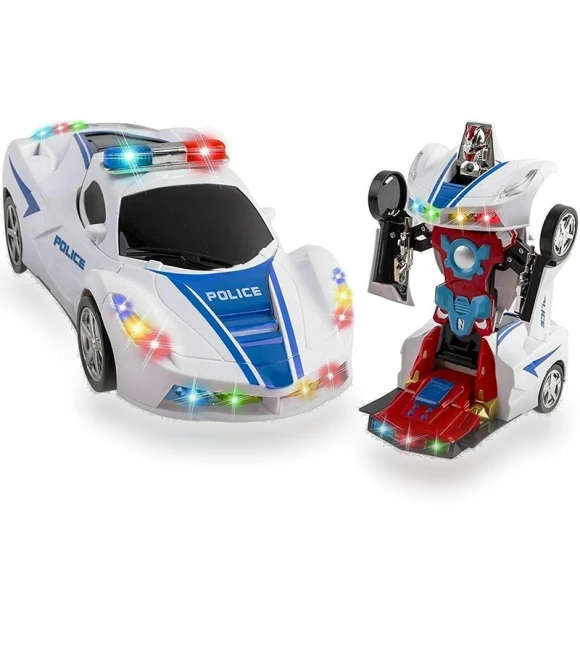 Deformable Police Car Toy With Lights And Sounds — Toy Vehicles, TinyJoy