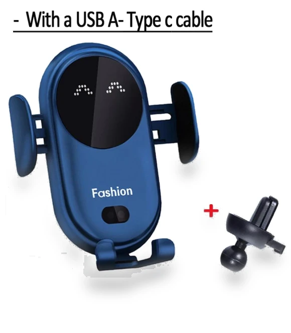 Fast Wireless Car Phone Charger Holder — Dashboard Installation Kits, Rainbow Rain