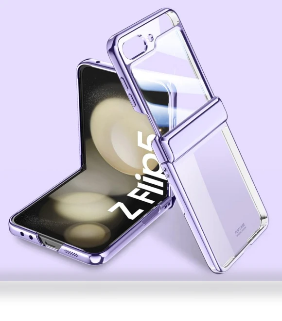 Hinge Protection Clear Case with Tempered Glass Rear Screen Protector — Screen Protectors, Smartwatch 2025