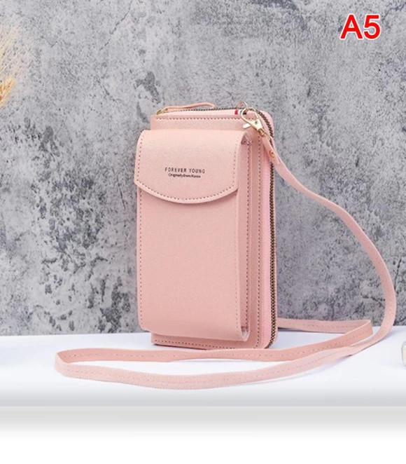Leather Women's Wallet Bags with Touch Screen — Crossbody, Baking Heat