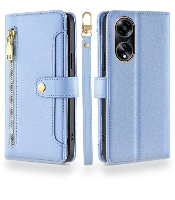 Scratch Proof PU Leather+TPU Phone Cover Stand Wallet Case with Zipper Pocket — Phone Accessories, Smartwatch 2025