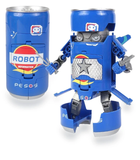 Transforming Soda Samurai Robot Toy — Stacking Blocks, Super Go