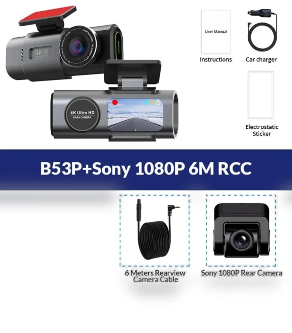 4K Dash Cam Front and Rear — Rearview Cameras for Cars, LIAESMART