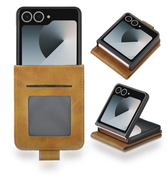 Card Holder Calf Texture PU Leather Folding Phone Cover — Flip Cases, Smartwatch 2025
