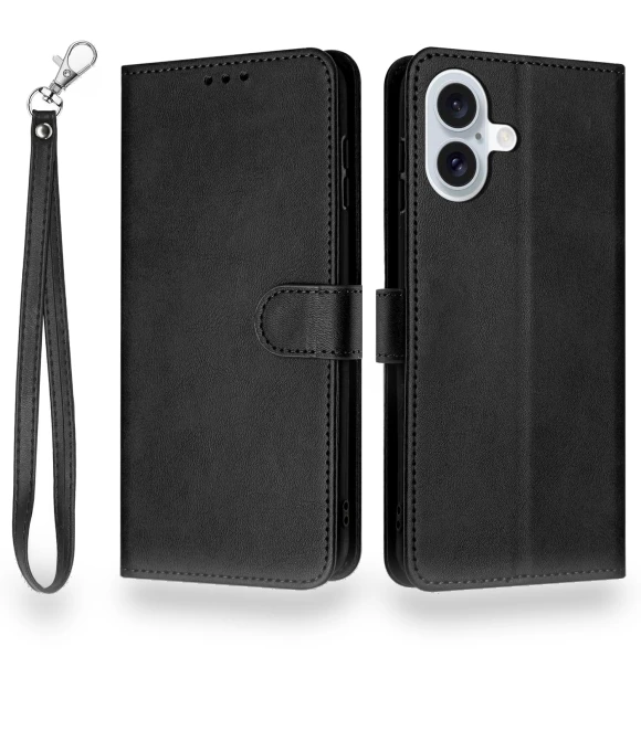 Flip Stand Calf Texture PU Leather Wallet Phone Cover with Strap — Flip Cases, Smartwatch 2025