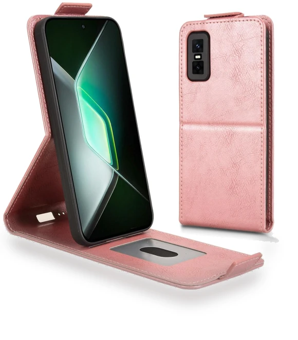 Magnetic Clasp Vertical Flip Leather Phone Cover with Card Holder — Flip Cases, Smartwatch 2025