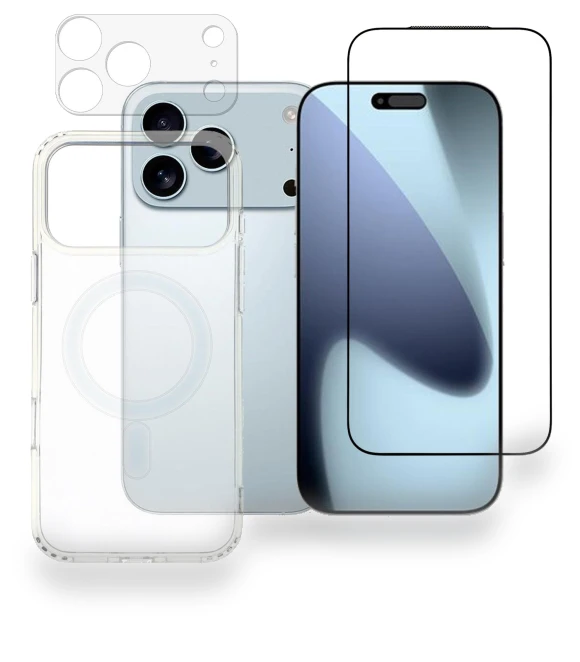 Phone Case with Tempered Glass Screen Film and Clear Lens Film — Phone Accessories, Smartwatch 2025