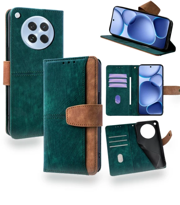 RFID Blocking Color Splicing PU Leather Wallet Phone Cover — Basic Cases, Smartwatch 2025