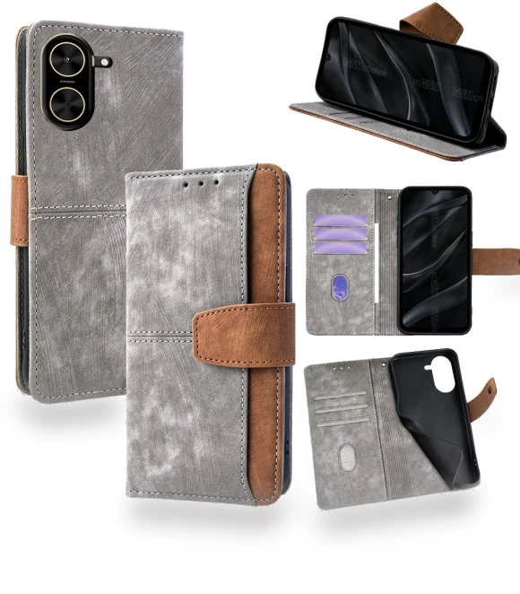 RFID Blocking Color Splicing PU Leather Wallet Phone Cover — Smartwatch Protectors, Smartwatch 2025