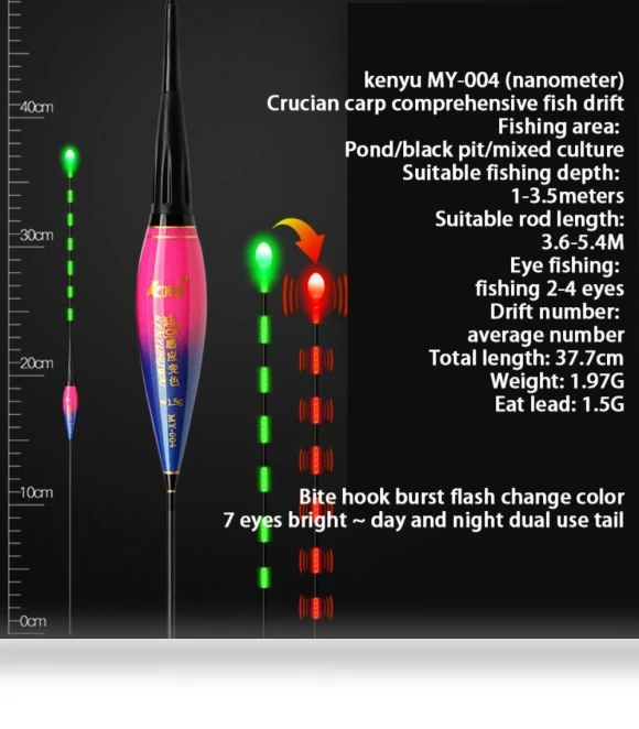 Smart LED Fishing Float with Gravity Sensor — Strobe & Safety Lights, Ywteofbg