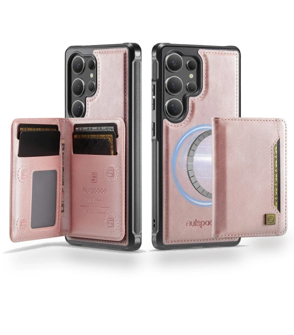 Vintage Leather Back Cover with Magnetic Detachable Card Bag — Bumpers, Smartwatch 2025