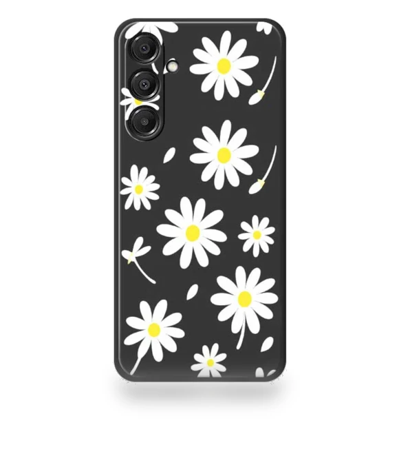 White Daisy Pattern Printing Straight Edge TPU Phone Back Cover — Back Covers, Smartwatch 2025