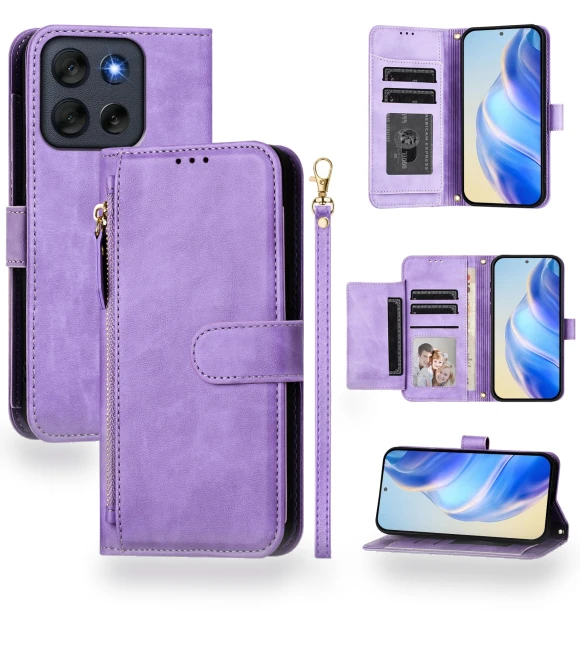 Zipper Pocket Multiple Card Slots Leather Phone Cover — Basic Cases, Smartwatch 2025