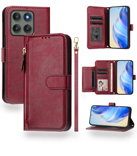 Zipper Pocket Multiple Card Slots Leather Phone Cover — Basic Cases, Smartwatch 2025