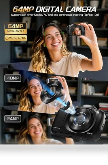 4K Digital Camera with Beauty Mode — Compact Digital Cameras, NBDDIGITAL