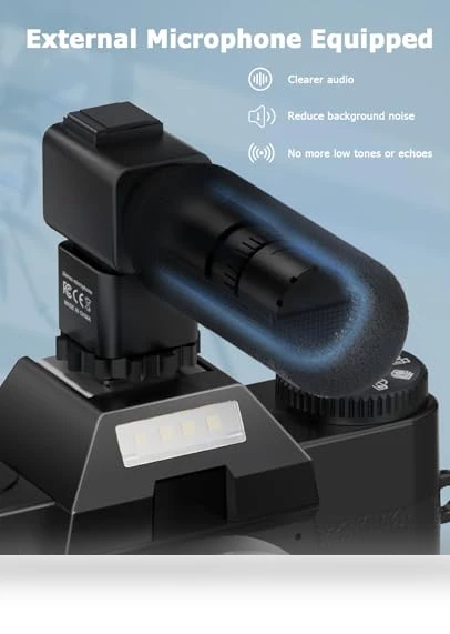 6K 64MP Digital Camera with WiFi & Microphone — Camcorder, FLATIC